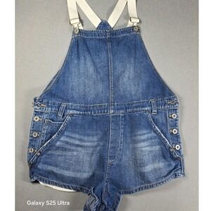 Free People Womens Denim Shortalls 30 Romper Country Concert Cowgirl Rodeo PBR